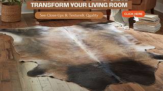 Modern Rustic Cowhide Rug | Natural Brazilian Hide | Luxury Western Home Decor