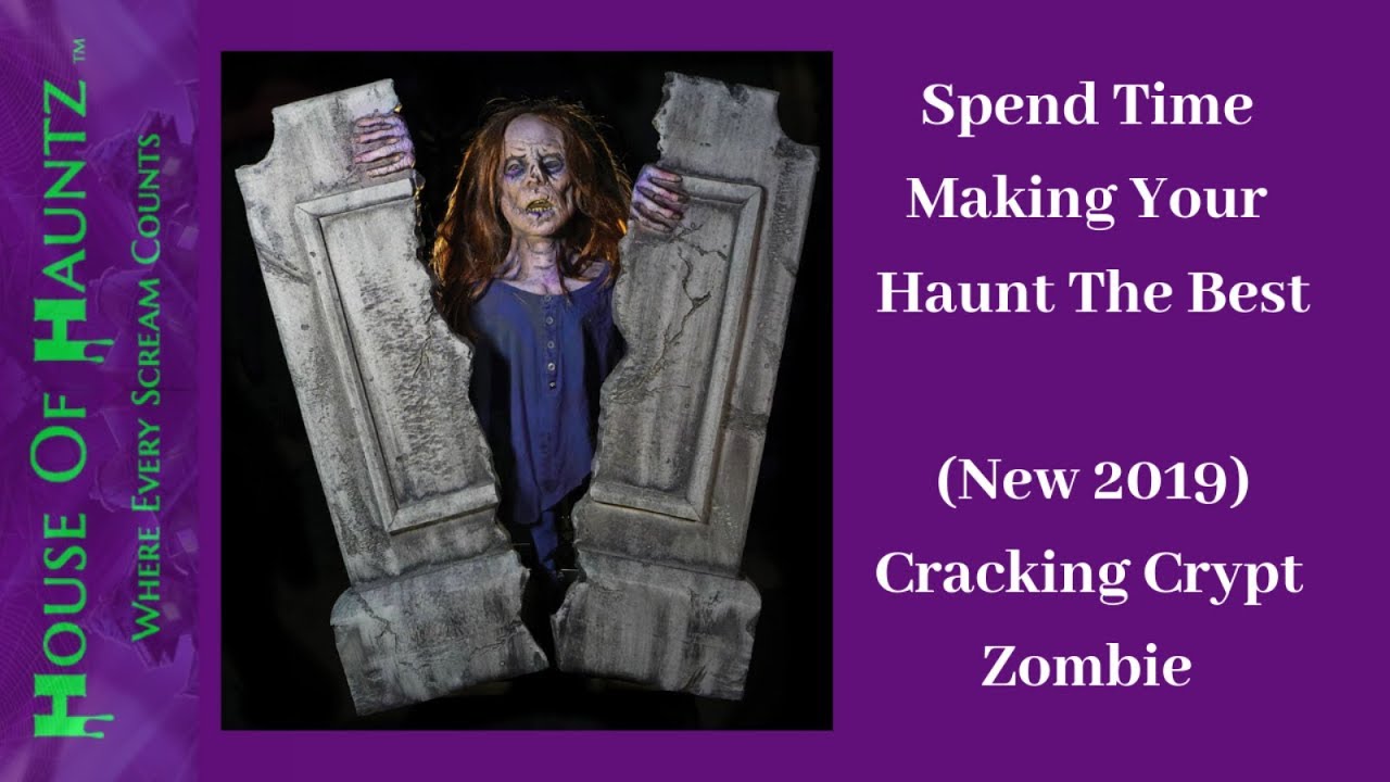 Cracking Crypt Zombie Prop Animated Graveyard Horror Scene!