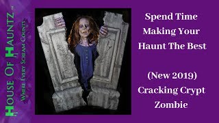 Cracking Crypt Zombie Prop Animated Graveyard Horror Scene