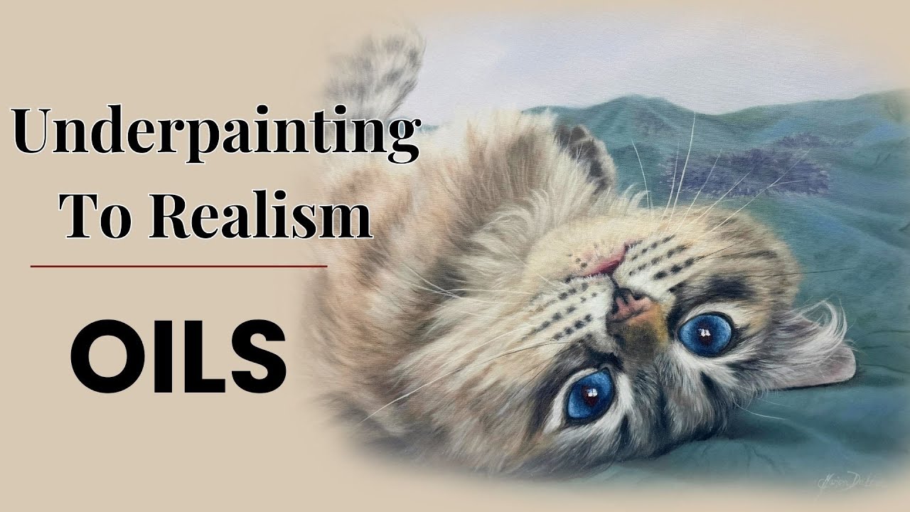 Подмалевок для портретов домашних животных | Сибирский кот маслом