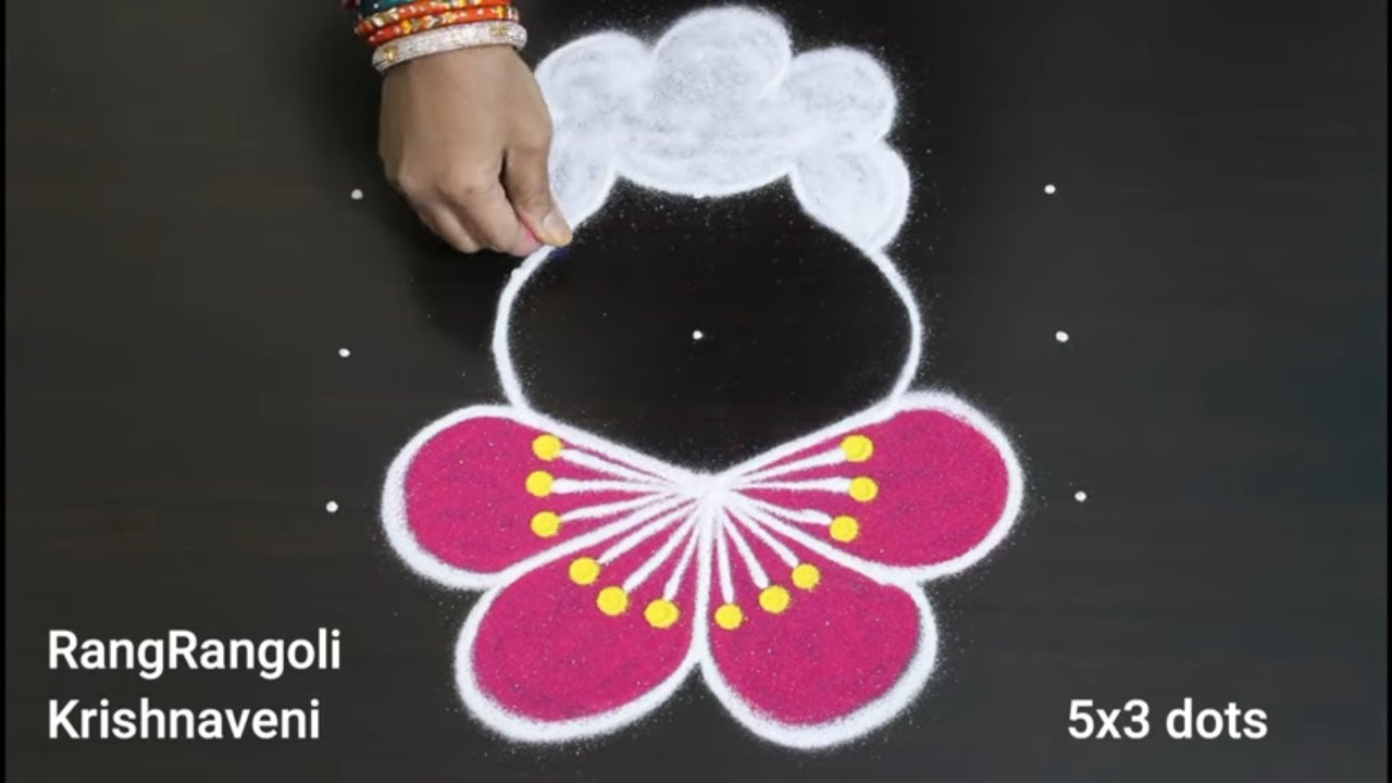 Sankranthi Bhogi Kundala Muggulu🌺5x3 dots Pongal Pot Kolam🌺RangRangoli Krishnaveni