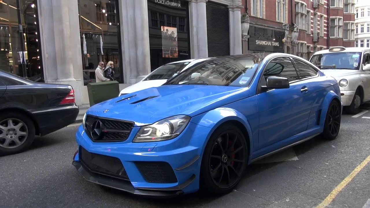 very loud blue mercedes c63 amg black w ipe exhausts youtube