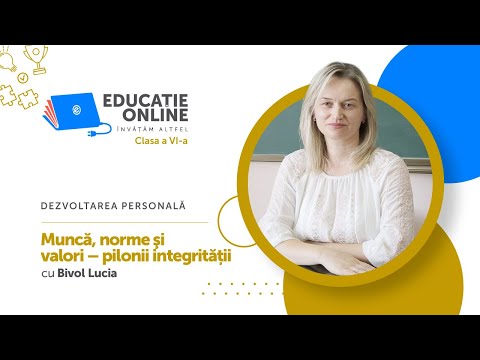 Dezvoltarea personală, Clasa a VI-a, Muncă, norme şi valori – pilonii integrității