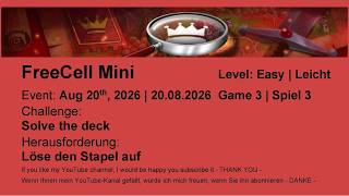 FreeCell Mini - Easy #3 | Aug 20th, 2026
