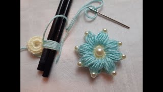 LINDA Flor de crochê com TRUQUE SIMPLES / Hand Embroidery: amazing flower with simple trick - DIY