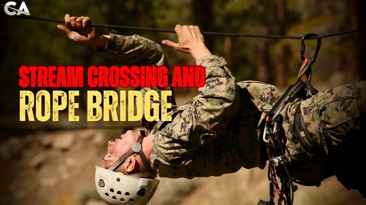 Troop Training With Rope Bridge Crossing Sessions in the Wilderness ...