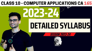 Class 10: Computer Application Detailed Syllabus 2023-24 | CA 083 CBSE | Aakash Singh