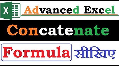 How to use Concatenate formula in excel | Concatenate Function in Excel | HINDI