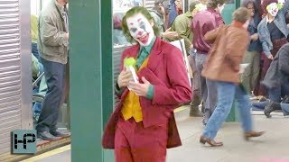 FIRST VIDEO - Joaquin Phoenix in Full Make Up as The Joker - Filming in NY Subway