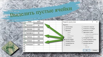 Как выделить пустые ячейки