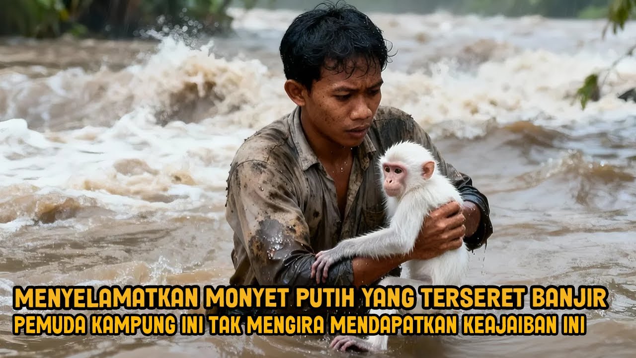 VIRAL! MENYELAMATKAN MONYET PUTIH TERSERET BANJIR PEMUDA KAMPUNG TAK MENGIRA MENDAPATKAN KEAJAIBAN