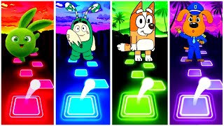 SunnyBunnies - Oddibods - Bluey - Sheriff Laborador - Tiles Hop Edm Rush Game