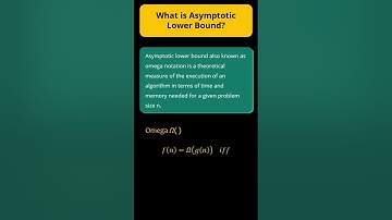 22. What is the Asymptotic Lower Bound #Shorts #algorithm #datastructures