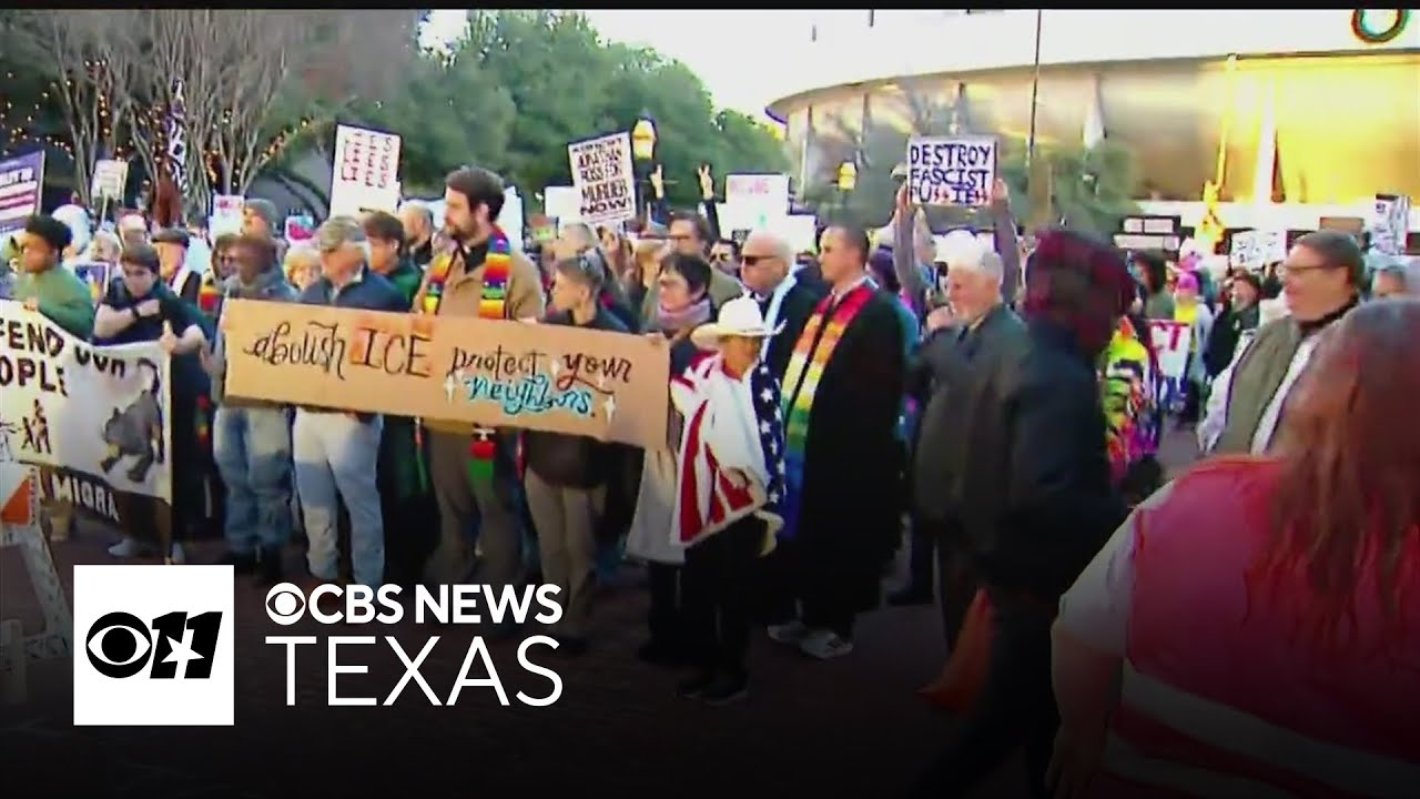 Hundreds rally in downtown Fort Worth calling for ICE to leave ...