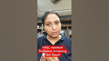 HPSC Assistant Professor| Computer Science| SCREENING TEST RESULTS #hpsc