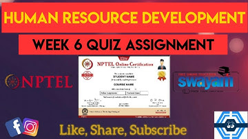 Human Resource Development | Week 6 Quiz Assignment Answers | NPTEL 2021 ||