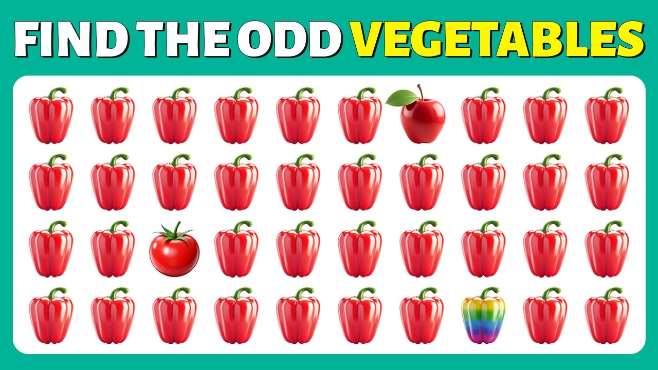 Find the Odd One Out – Fruits & Vegetables Edition 🥕🍎🥦 | Easy–Hard | 30 Levels | Elephant Quiz