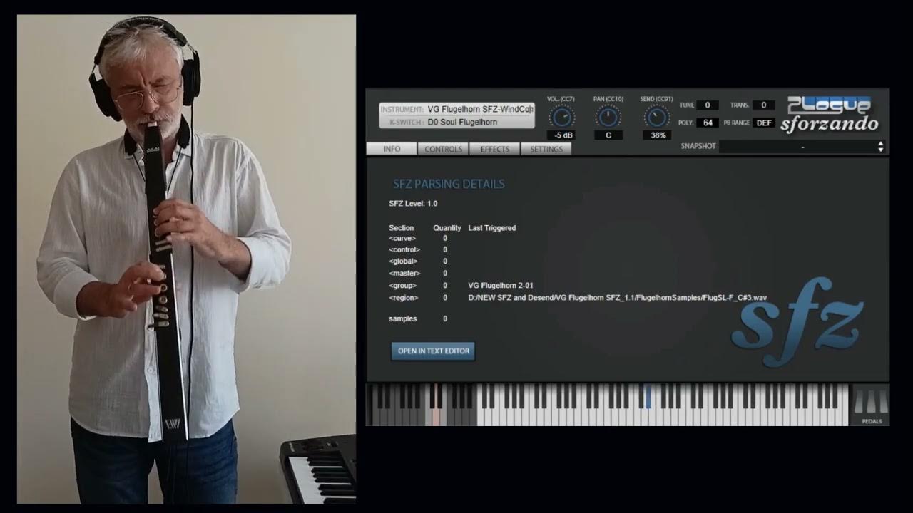 AKAI EWI4000s and VG Flugelhorn SFZ sound library for free Sforzando