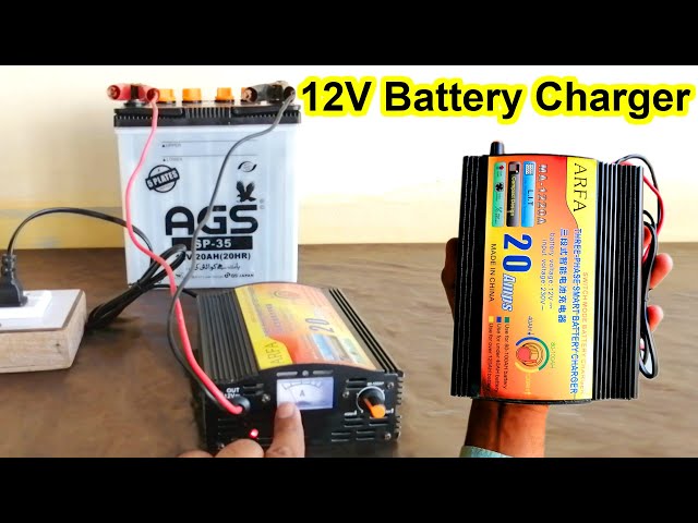 How to charger 12V battery with AC 220V current best 12V Battery charger 20A  ampere 