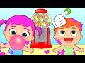 BABY ALEX AND LILY make a bubble gum balloon competition 🍬 Gameplay for kids