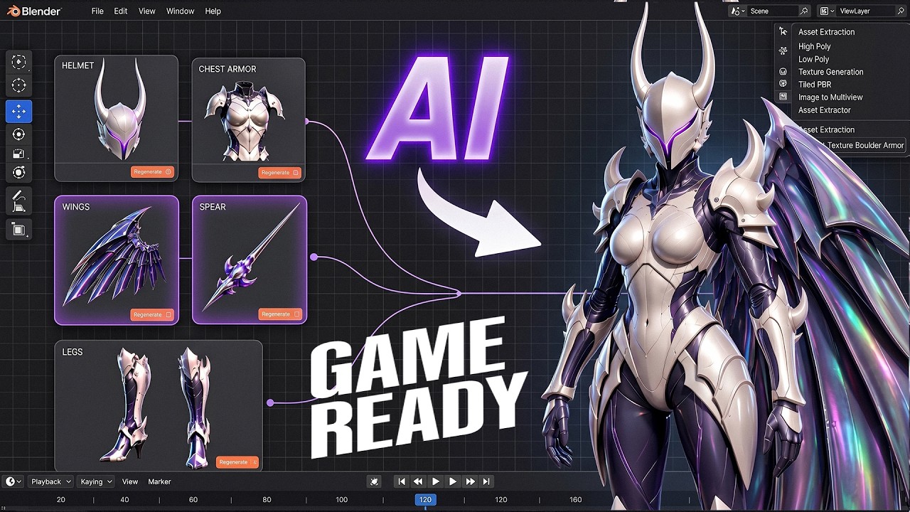 From AI to 3D Game Character with Skins - Full Tutorial