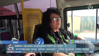 Qubada marşrut avtobusu idarə edən 68 yaşlı xanım Resimi