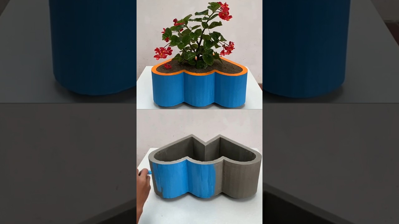 DIY Heart ❤️ Cement Flower Pot from Carton | Easy Craft Idea