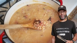 Use that leftover Thanksgiving smoked ham bone and make Navy Bean and Smoked Ham Soup