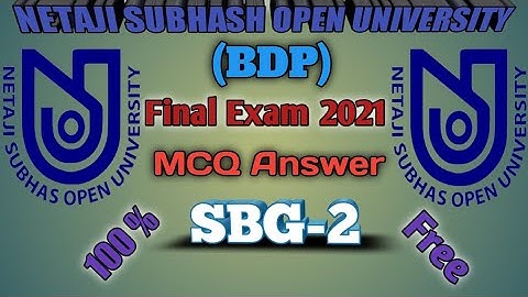 NSOU BDP Final Exam Answer 2021 SBG-2 Final Exam Answer