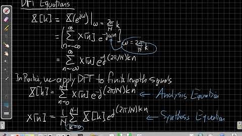 Discrete Fourier Transform: Equations