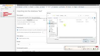 import  sql file in phpMyadmin