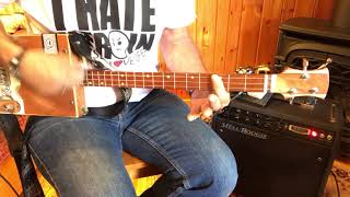Video thumbnail of "Goin up to the country lesson for 3 string Cigar Box Guitars"