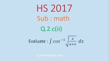 WBCHSE MATH PAPER 2017 SOLUTION FOR CLASS 12(HSC 2017)|Q.2.c(ii) by Mathbackup