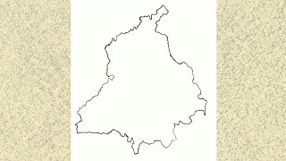Punjab Map Outline / Easy tricks to Draw Map.