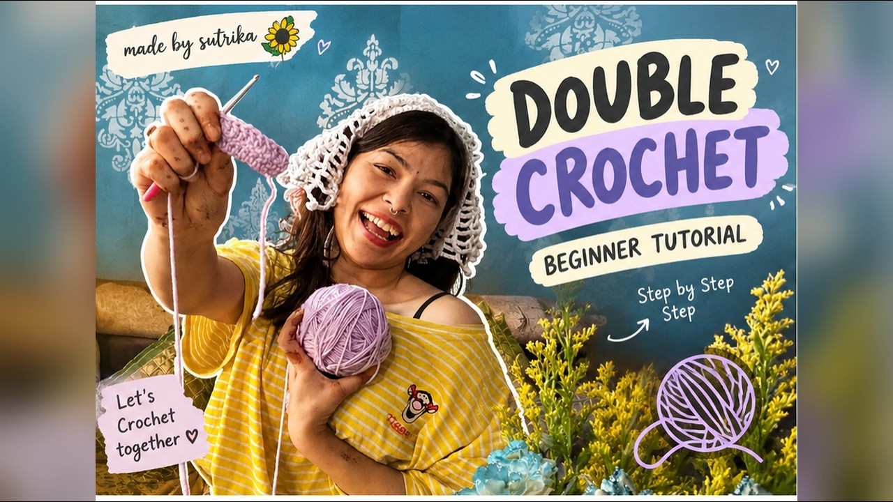 How to Make a Double Crochet Stitch for Beginners | Easy Crochet ...