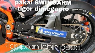 Attach the Tiger Revo swingarm to the new Megapro / Primus # Swing arm modification, a denser look