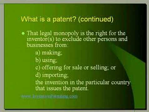 Inventors and Patents Chapter 1 - What is a patent?