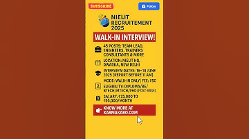 NIELIT Recruitment 2025 #job