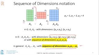 UNC: Algorithms and Analysis - S23 - Lecture 23 - DP: Matrix-chain multiplication