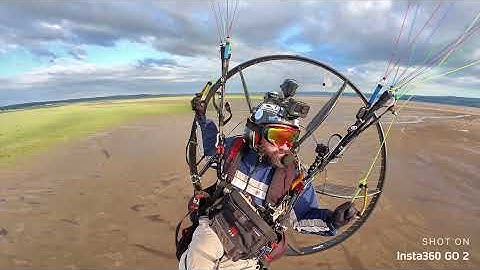 Dee low level flying run with Ant on our Scout Paramotors