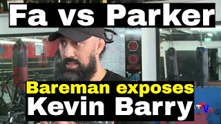 Eugene Bareman fires broadside at Mr Kevin Barry on Jr Fa opponent.