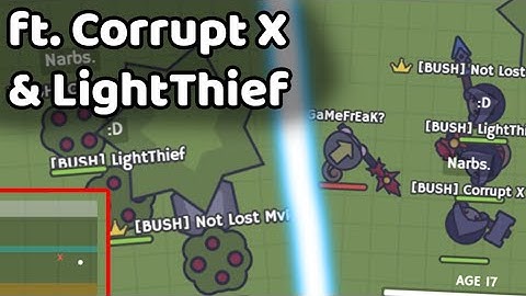 MooMoo.io - Assassin & Bush Trolling | ft. Corrupt X, & LightThief | Using Labymod/Instakill hacks?