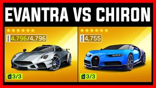 Asphalt 9 MAX Mazzanti Evantra VS MAX Bugatti Chiron