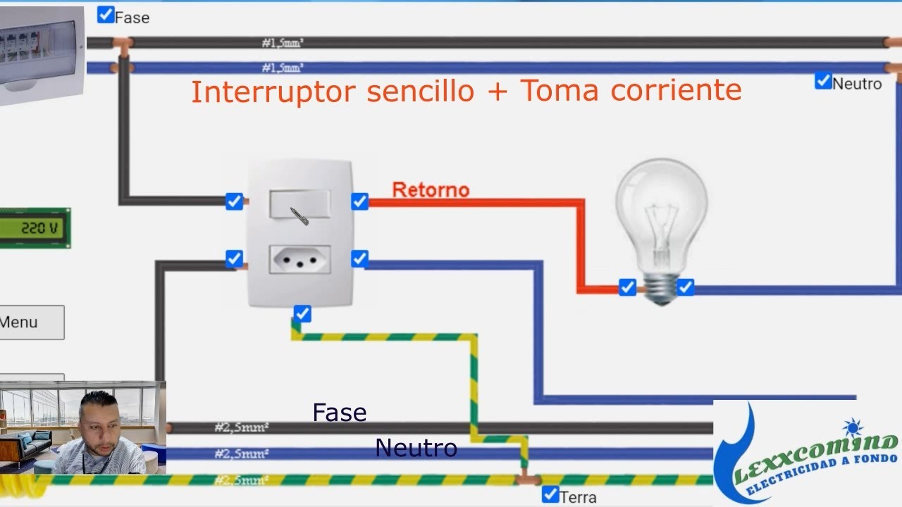 Como instalar INTERRUPTOR sencillo con TOMACORRIENTE fácil y practico ...