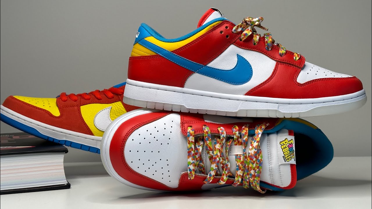 NIKE DUNK LOW LEBRON FRUITY PEBBLES QUICK STRIKE **WITH ON FOOT** - YouTube