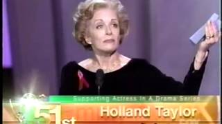 Holland Taylor wins 1999 Emmy Award for Supporting Actress in a Drama Series