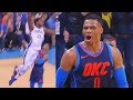 Russell Westbrook SHUTS UP JOEL EMBIID FOR DUNKING ON HIM AND STARING HIM DOWN! OKC Thunder vs 76ers