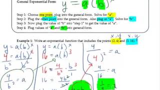 Alg2: Ch 8, Pages 6-7, Sec 8.1b - Writing Exponential Functions