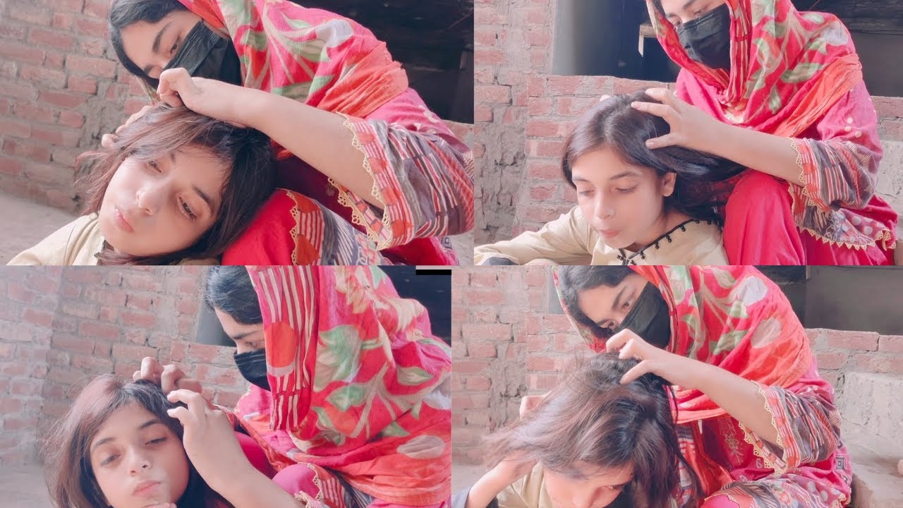 Aqsa did Little village girl short beautiful hair checking