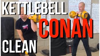 Kettlebell Conan Cleans Low - Double kb clean to alternating cleans